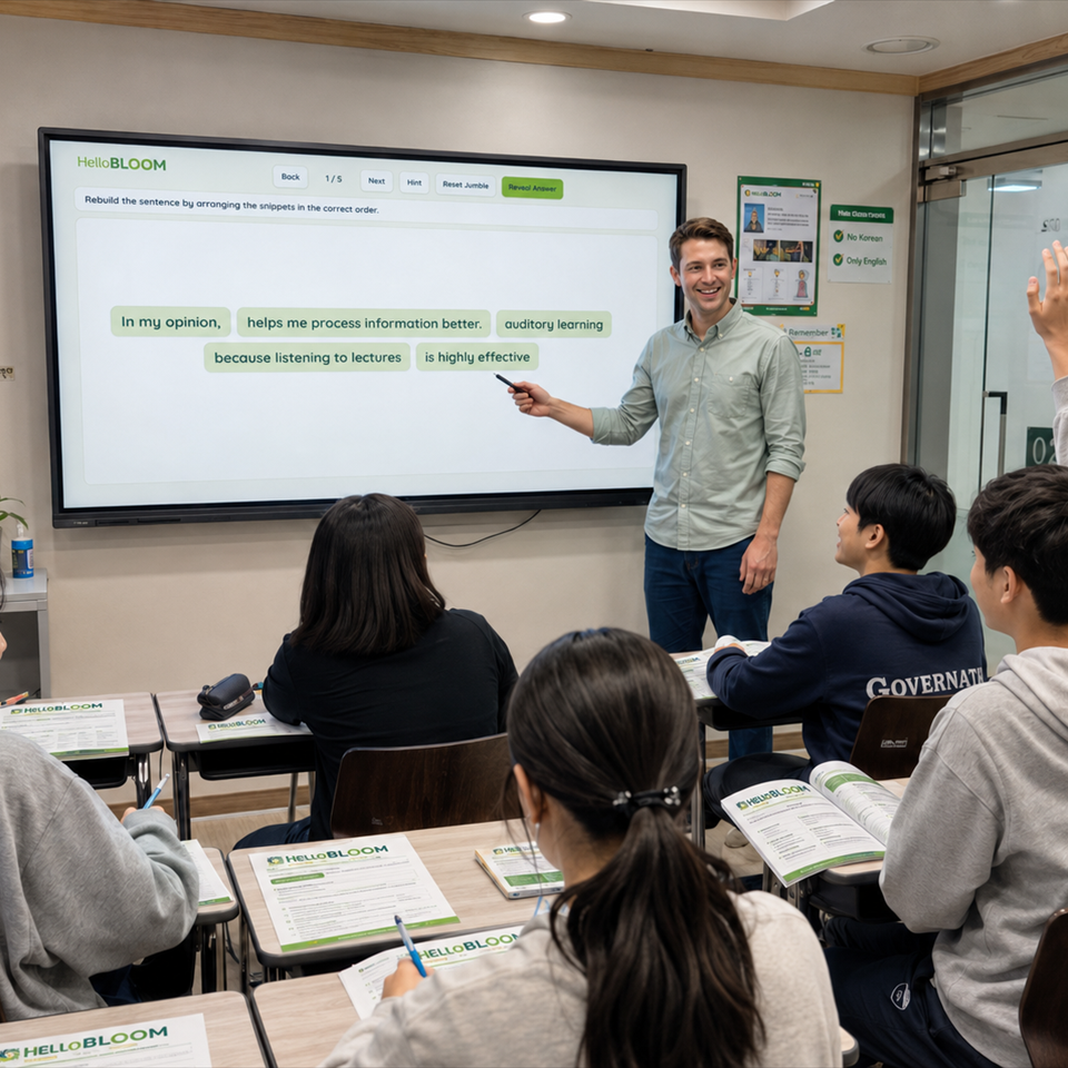 Students learning through a consistent HelloBLOOM classroom lesson